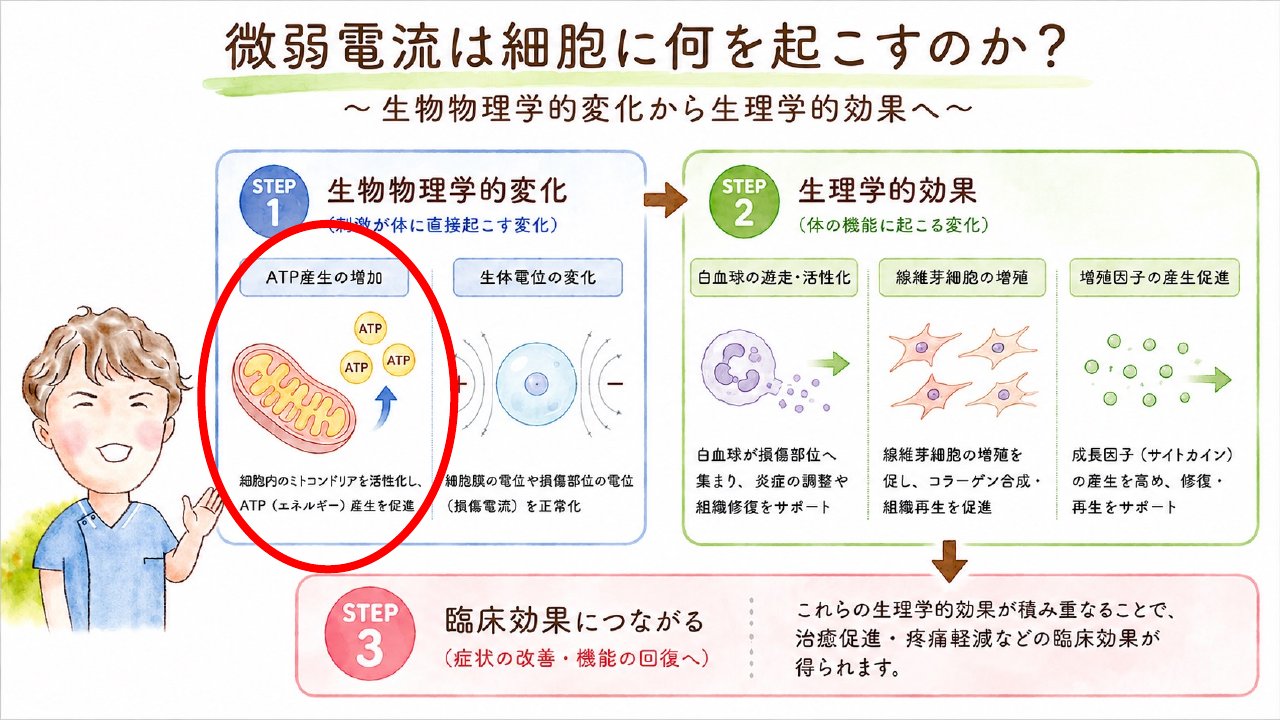 講義スライド抜粋:微弱電流は細胞に何を起こすのか